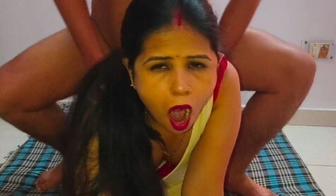 Latika Coed Desi Doggy Style Couple On Flore